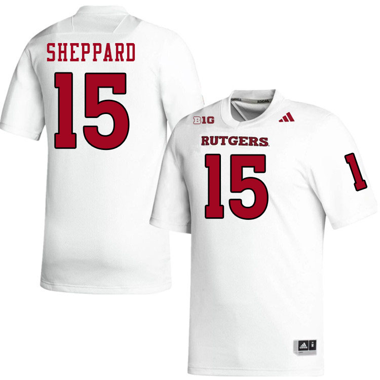 Men #15 Ajani Sheppard Rutgers Scarlet Knights 2024 College Football Jerseys Stitched-White
